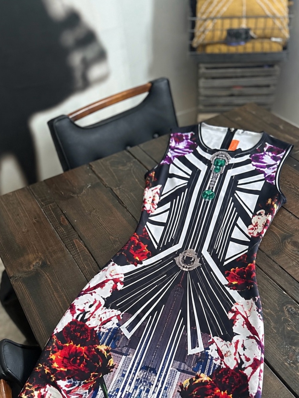 Scuba Dress Geometric Floral Body con Dress